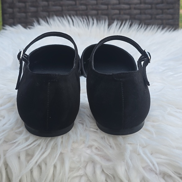 Marc Fisher Elesia2 Black Pointed Toe Ankle Strap Ballet Flats Sz.9 Whimsigoth - Picture 8 of 13